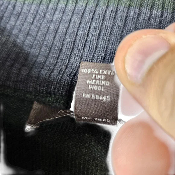 Nordstrom Signature 100% Extra Fine Merino Wool Quarter Zip Sweater | XL Tall - Picture 5 of 6